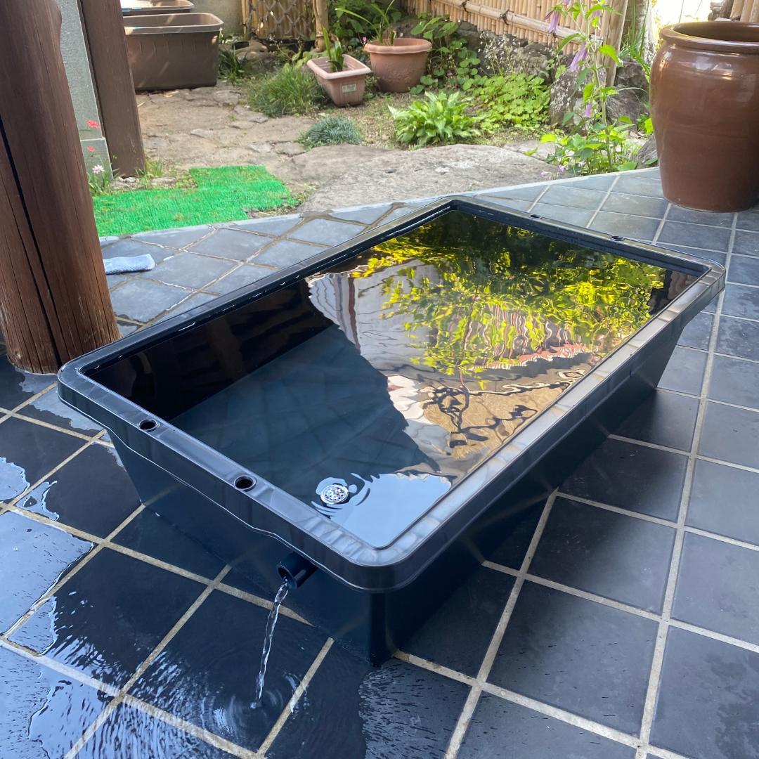 【新仕様】メダカ飼育ケース 80L黒x3個 トロ舟 大雨対策済み 金魚飼育容器