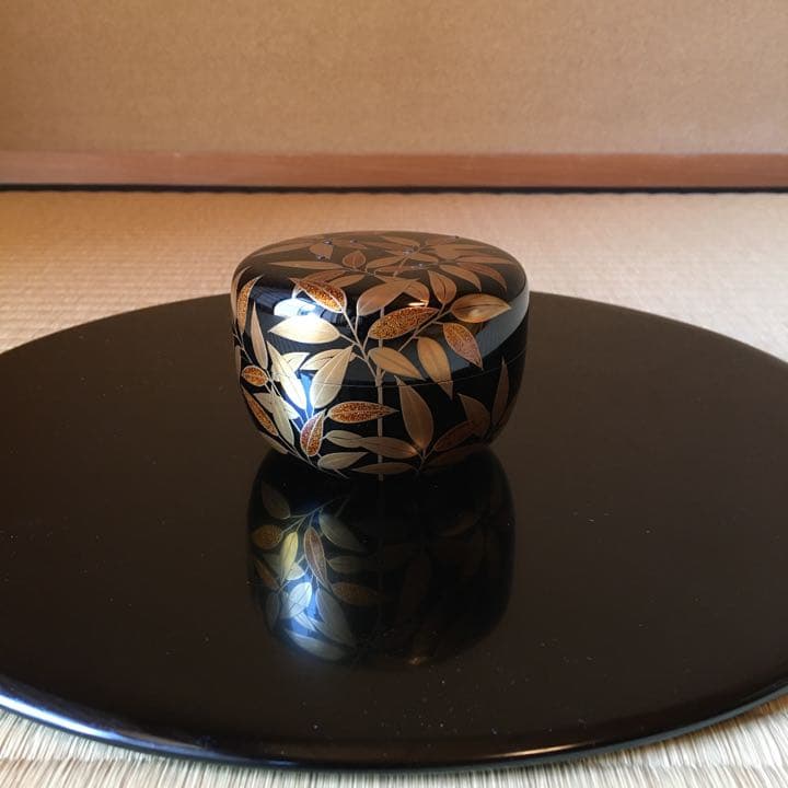 茶道　平棗　笹露蒔絵　加賀山中塗