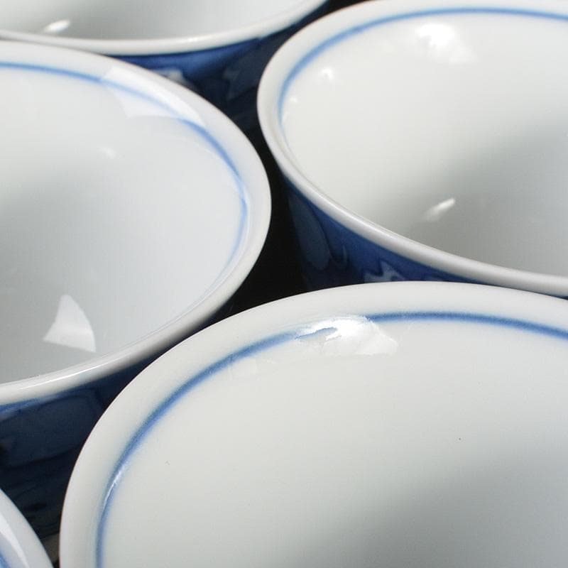 煎茶道具　 染付　柘榴文　煎茶碗　六客　在銘　V　R6774