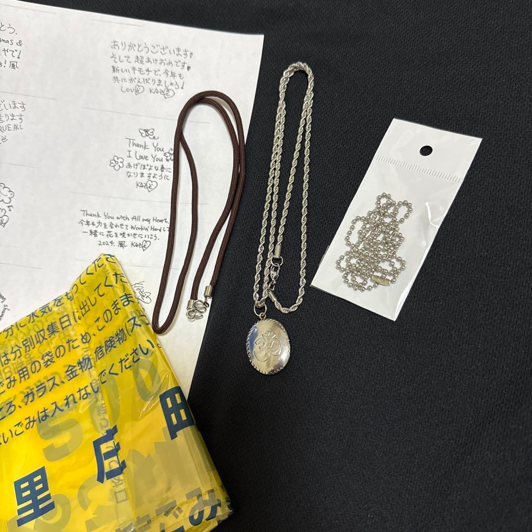 ガネーシャ（ピンク）オームペンダント藤井風ネックレスお風呂チェーン他おまけ付き