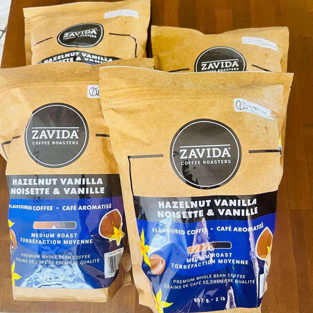 ザビダヘーゼルナッツバニラ コーヒー豆 907g4個