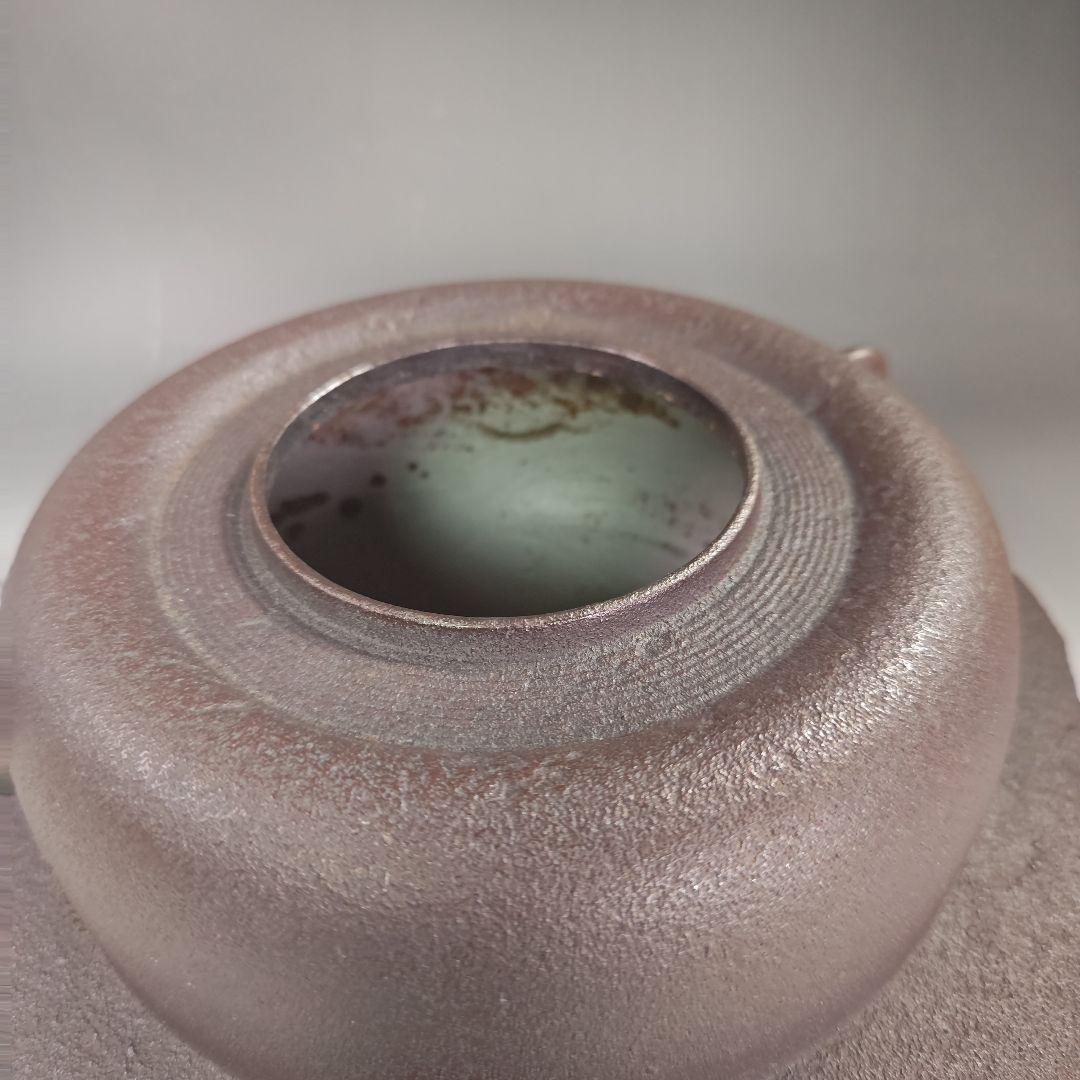 イ958 茶釜『釜師　金森浄栄』『糸目口　透木釜　共箱』鉄釜　茶道具