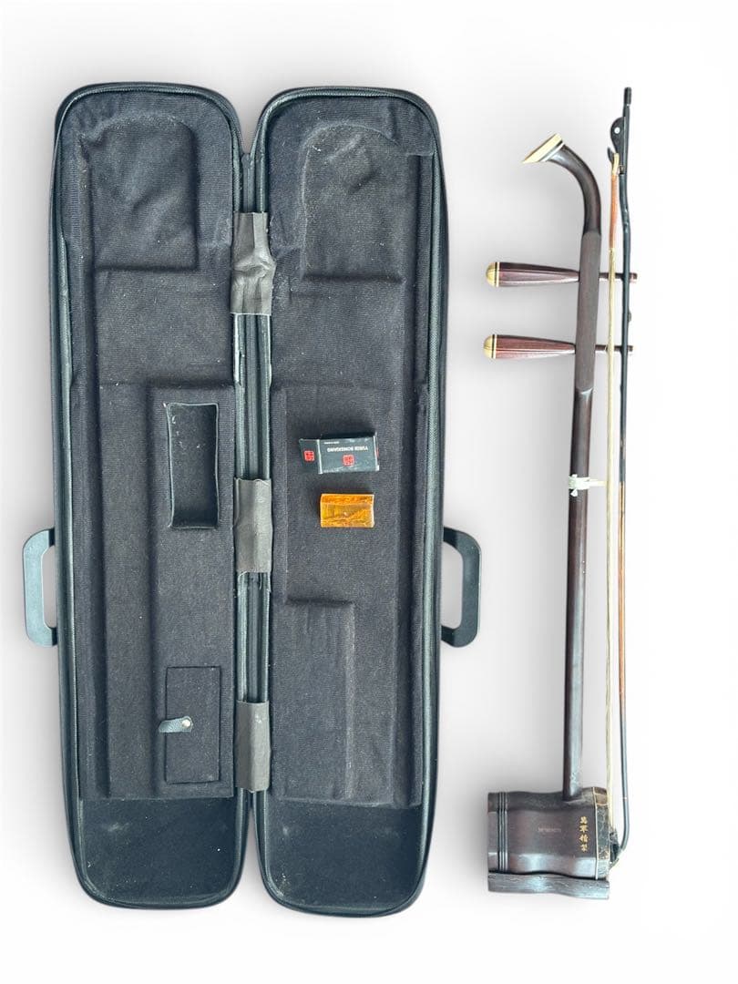 【中国 蘇州製】二胡 本体＋弓＋ケース付き｜伝統民族楽器・初心者〜趣味用